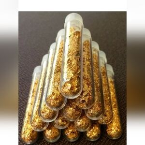 100 Large Vials 5ml 24k Gold Flakes $55